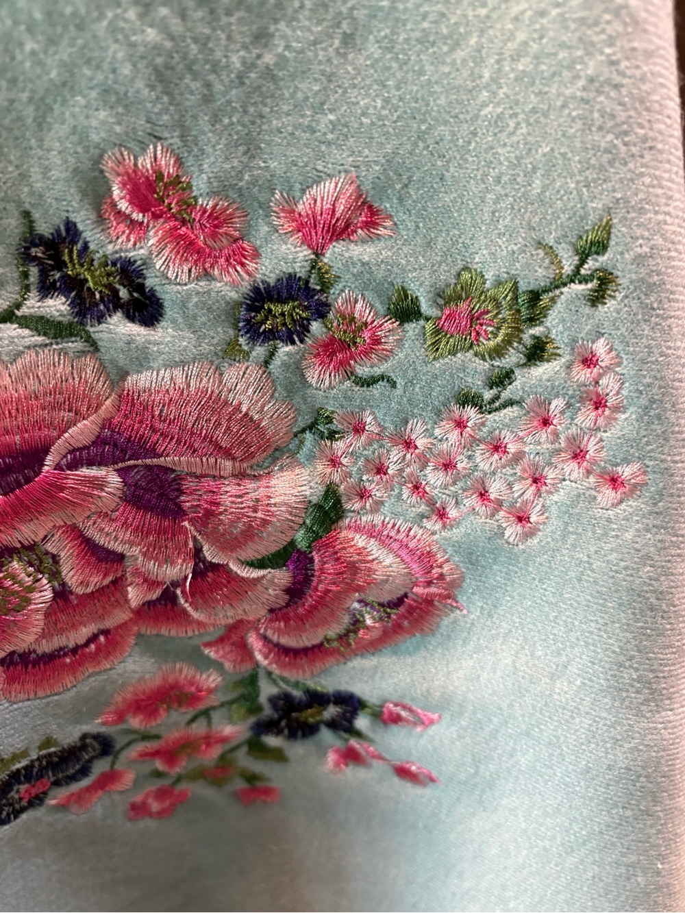 Unique Blue Embroidered Shrug Shawl Cardigan Wrap - Picture 10 of 11